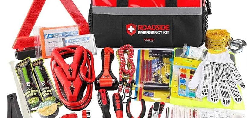 Amazon.com: Kitgo Car Emergency Kit,Premium Roadside Assistance Essentials  with Jumper Cables, Flashlight, Shovel, Screwdriver Set - Ideal Auto Road Safety  Kit, Survival, Truck, RV and More (Red) : Automotive